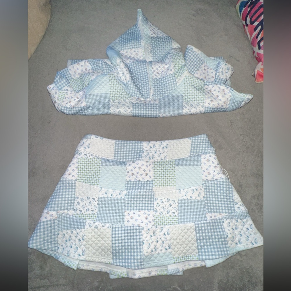 NWT Altar’d State Patchwork Hoodie and Skort Set